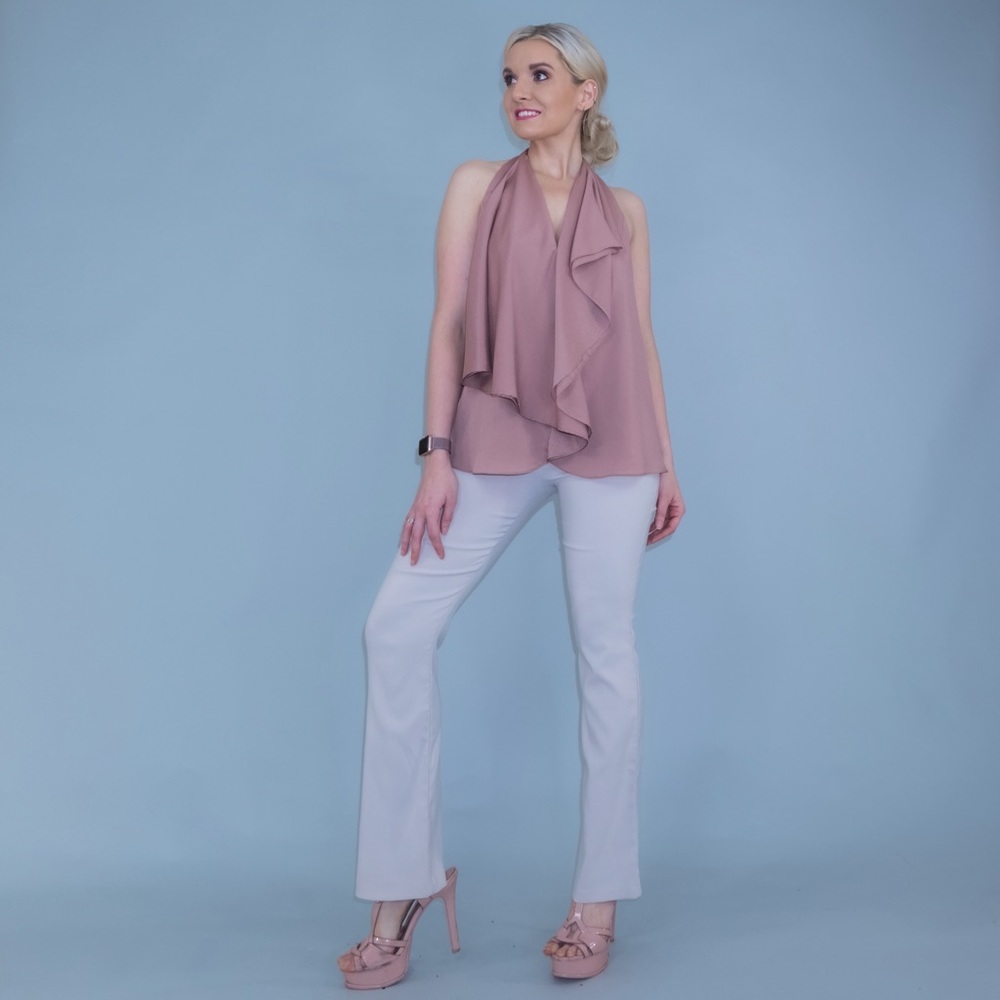 MM Couture Open Back Ruffle Halter Top - Picture 11 of 16